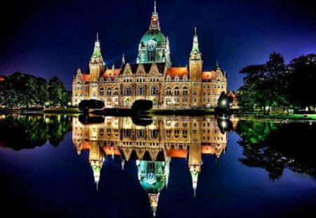 NEW TOWN HALL, HANOVER GERMANY. - beautiful, germany, building, hall