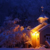 lovely church on a winter's night