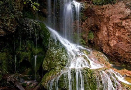 Waterfall - Moss, Rocks, Nature, Waterfall