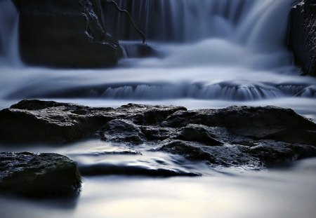 Waterfall - nature, waterfall, serenity, rocks