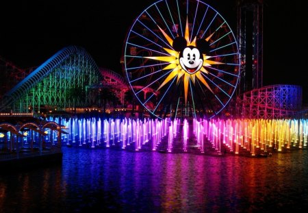 amusement park - night, amusement, park, lights