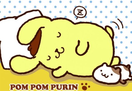 Pom Pom Purin - sleeping, kawaii, puppy, dog, san-x, purin, cute, pom pom