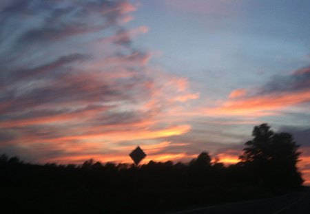 Sunset - sky, sunset, skyline, sign