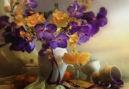 Still Life - flowers, vase, purple, amazing