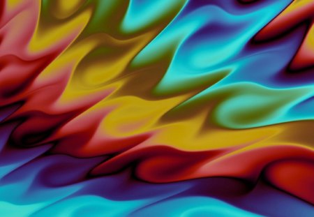 Psychedelic Waves - abstract, psychedelic, yellow, purple, blue, red, waves, colors