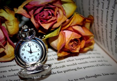 Beauty in time - watch, flowers, beauty, time