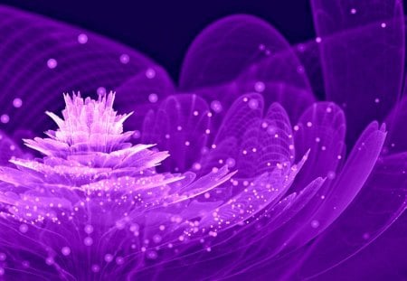 Purple flower - fractal, purple, vector, pink, black, flower