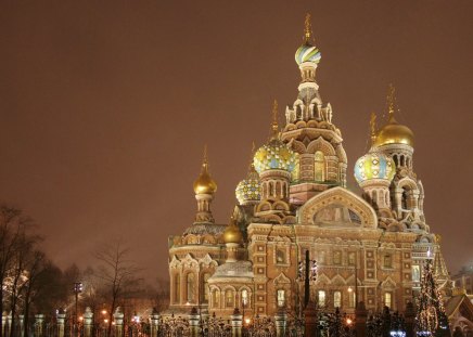 Castle - architecture, lights, castle, building