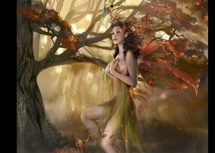 forest fairy - fairy, colors, golden, forest