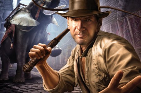 Indiana Jones - elephants, fantasy, indiana jones, games