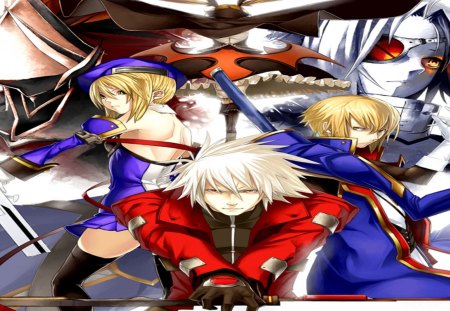 BlazBlue: Calamity Trigger - noel vermillion, jin kisaragi, rachel alucard, hakumen, ragna the bloodedge