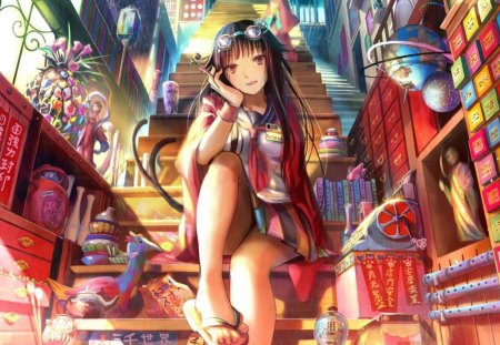 colorful anime girl - anime, colorful, girl, beautiful