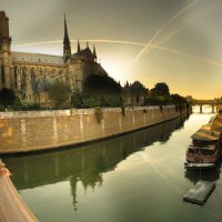 notre dame cathedral by the seine river