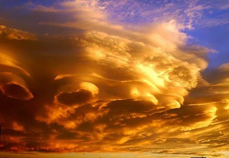 Beauty skies - clouds, golden, lenticular, sky