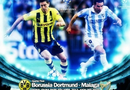 Borussia Dortmund - Malaga 2013 - malaga, champions league, borussia dortmund, javier saviola, football, wallpaper, champions league wallpaper, robert lewandowski