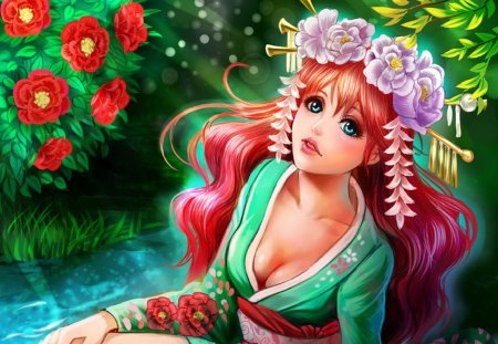 Artistic Beauty - anime, cg, flower, artistic