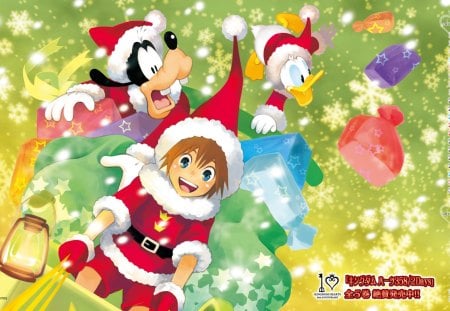 Merry Christmas! - Sora, Kingdom Hearts, Goofy, Donald, Christmas