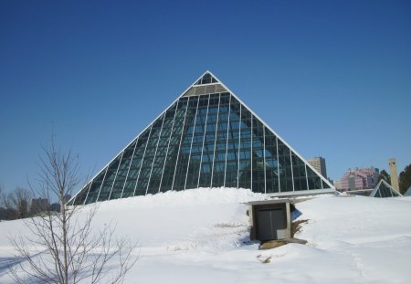 Global warming 07 - white, pyramids, photography, snow, Sky, Blue