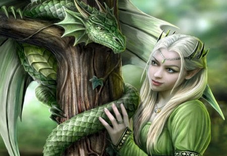 Elf - elf, fantasy, nature, dragons