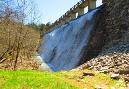 Lake Leatherwood spillway - lakes, nature, outdoors, photography