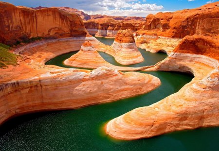 The Colorado River - clouds, grand canyon, water, nature, colorado river, sky