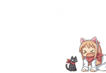 Nichijou - cat, anime, girl, nichijou