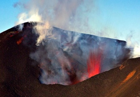 Volcano - nature, smoke, valcano, erupting