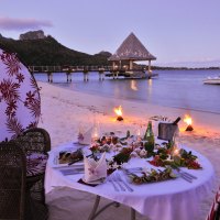 Candlelight Dinner on Beach at Le Moana Bora Bora