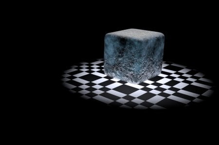 3D Ice Cube - ice, cube, water, 4d, blue, 3d, light, sky