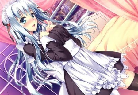 Asteel Runastia - girl, game, long hair, maid, cg