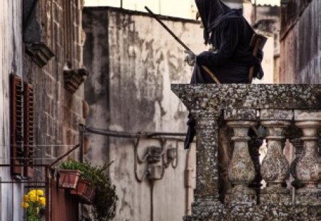 	la curemma - witch, balcony, italy