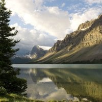 Bow Lake in Banff National Park, Alberta, Canada.