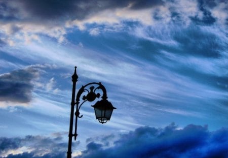 Sunset Street lamp - lamp, street, sunset