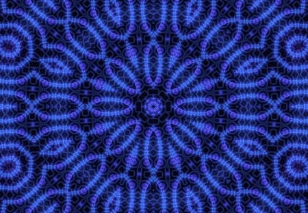 blue fractal number 4 - simple, pattern, fractal, organic