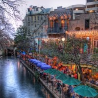 a restaurant near the river