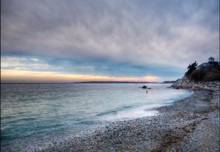 Sunset at Nobska Beach - beach, nobska, sunset