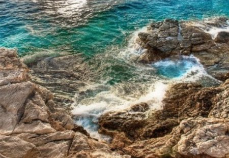 rocks - sea, wave, rocks