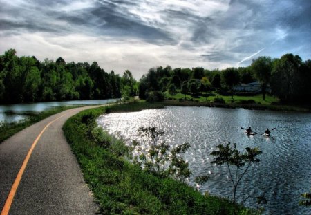 Tandem - tandem, road, green