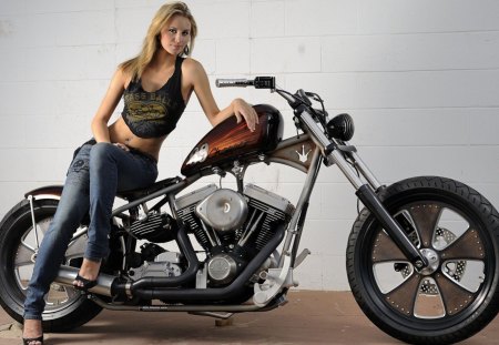 Harley Davidson Motorcycles - motorcycles, harley davidson, models female, people