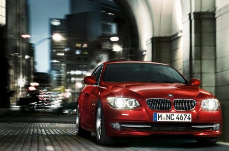 BMW 3Series Coupe - cobblestone, arch, munich license plate, red