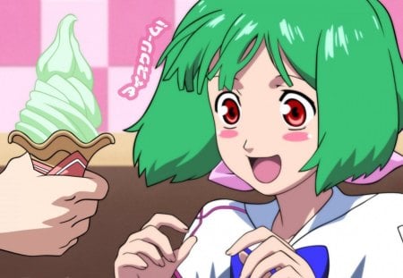 macross frontier - ice cream, cartoon, anime, ranka lee, mecha, manga