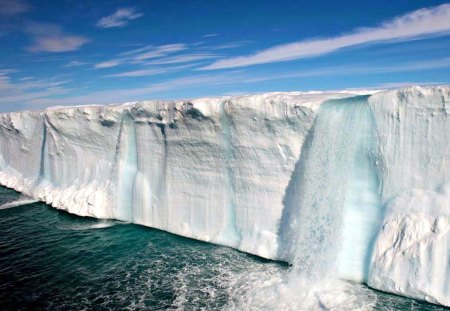 Arctic Waterfall - nature, ice, arctic, waterfall