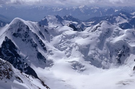 Snow Topped Mountain - sky, topped, mountain, day, winter, nature, white, cold, snow, clouds, rock