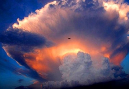 Beauty above - white, sky, pink, beauty, clouds, blue