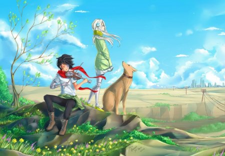 Nothing More - girl, fantasy, boy, dog