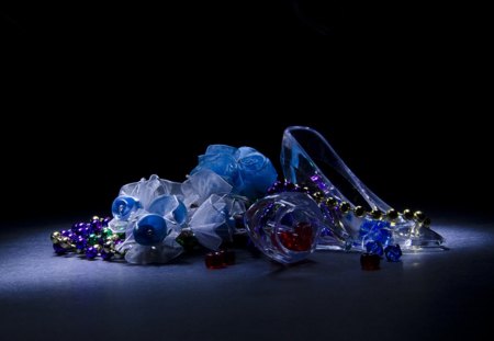 High Heels and Beads - high, heels, beads, blue