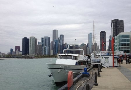 chicago - skyscrapers, fun, architecture, boat