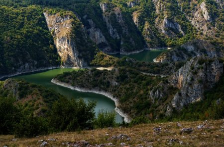 The River - water, shadow, cliff, light