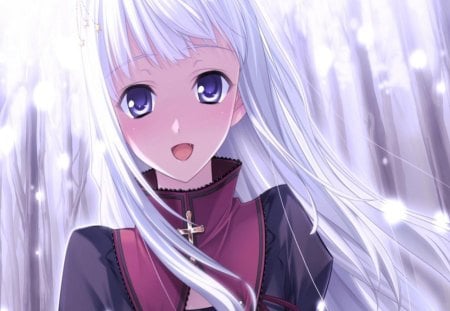 anime grey - anime, beauty, girl, grey