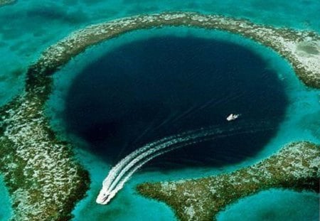 GREAT BLUE HOLE, BELIZE - hole, nature, water, pretty